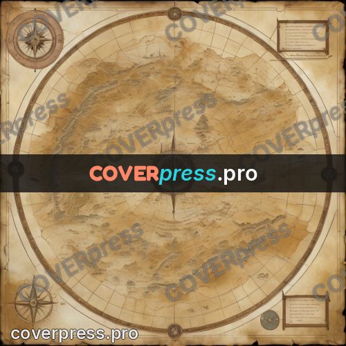 Map illustration: ochre land with dry riverbeds