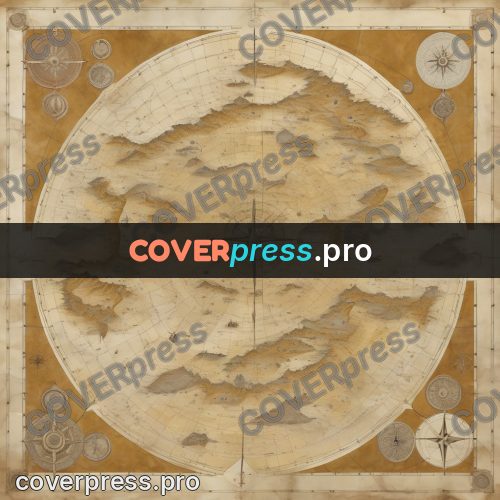 Map illustration: ochre land with dry riverbeds