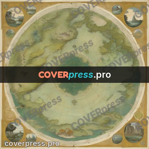 Map illustration: ring of islands around a lagoon