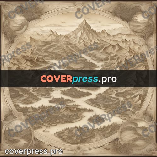 Map illustration: river in a mountain valley