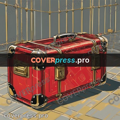 50s sci fi poster: red case with brass corners
