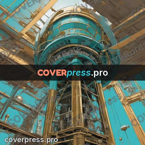 50s sci fi poster: turquoise tower with a dome