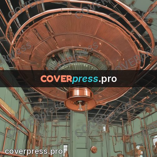 50s sci fi poster: copper pipes and domes