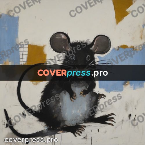 Basquiat style drawing: mouse with round ears