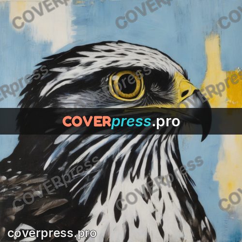 Basquiat style drawing: head of a bird of prey