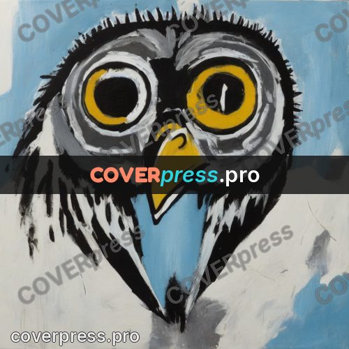 Basquiat style drawing: head of a bird of prey