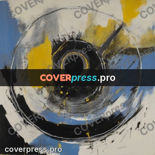 Basquiat style drawing: black circle on blue