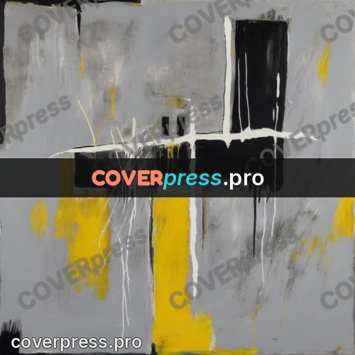 Basquiat style drawing: black shapes on grey