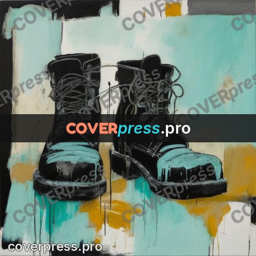 Basquiat style drawing: high boot with laces