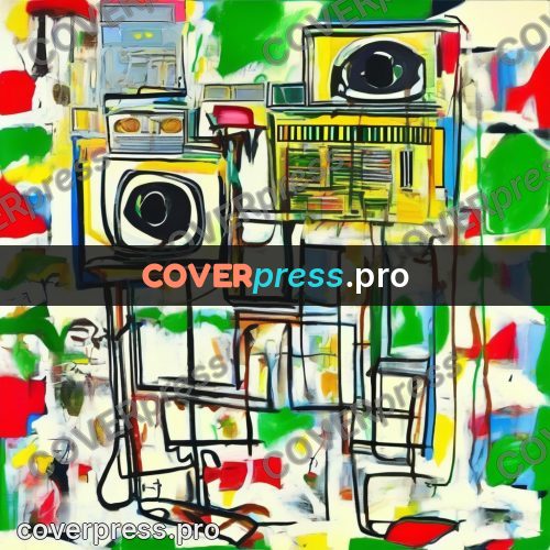 Basquiat style drawing: boom box with speakers