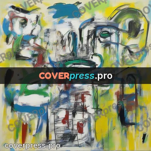 Basquiat style drawing: green and yellow strokes