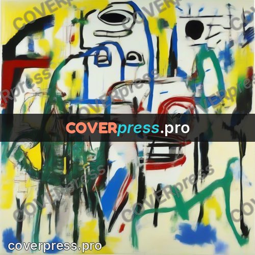 Basquiat style drawing: green and yellow strokes