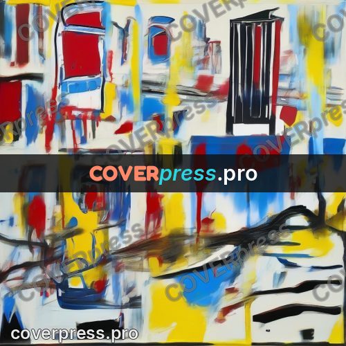 Basquiat style drawing: red and blue patches