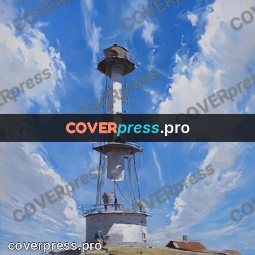Oil painting illustration: clouds above the water