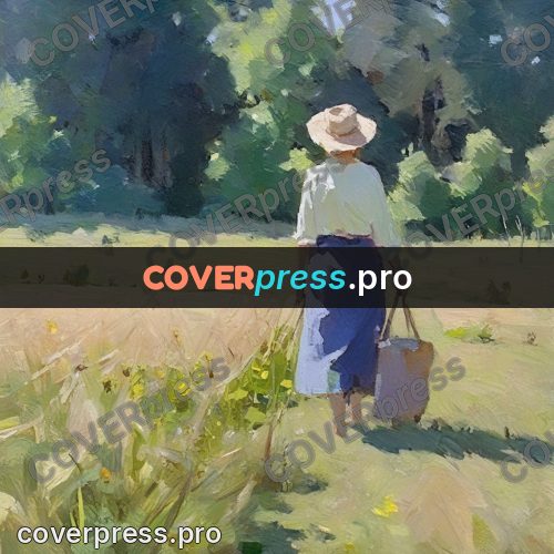 Oil painting illustration: green field on a summer day
