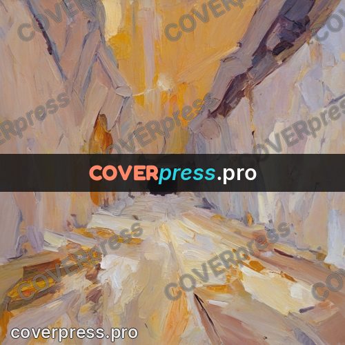 Oil painting illustration: tunnel cut in pale stone