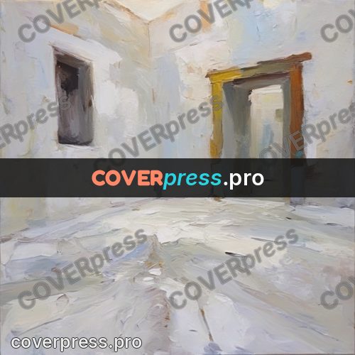 Oil painting illustration: empty white hall
