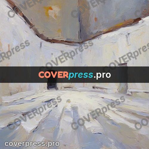 Oil painting illustration: empty white hall