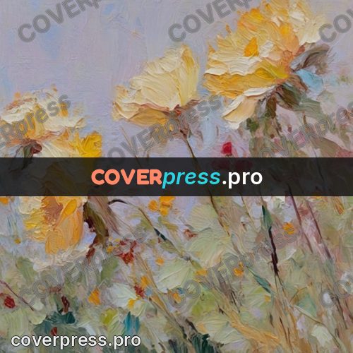 Oil painting illustration: large garden flowers