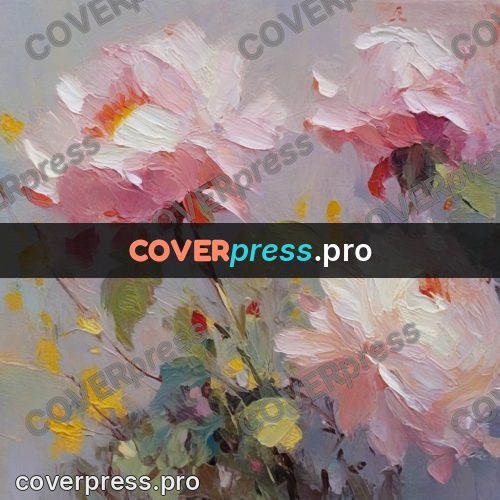 Oil painting illustration: large garden flowers