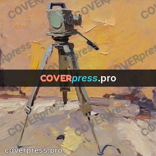 Oil painting illustration: instrument on a tripod