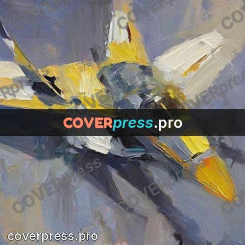 Oil painting illustration: aeroplane in a hangar