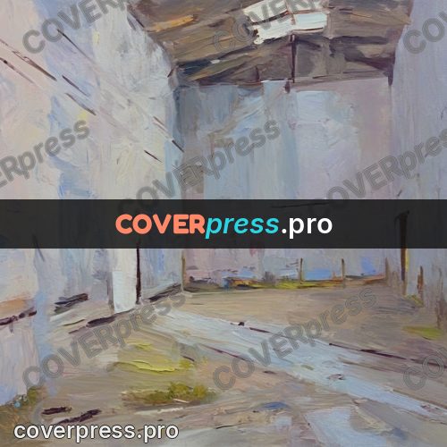 Oil painting illustration: empty workshop with pale walls