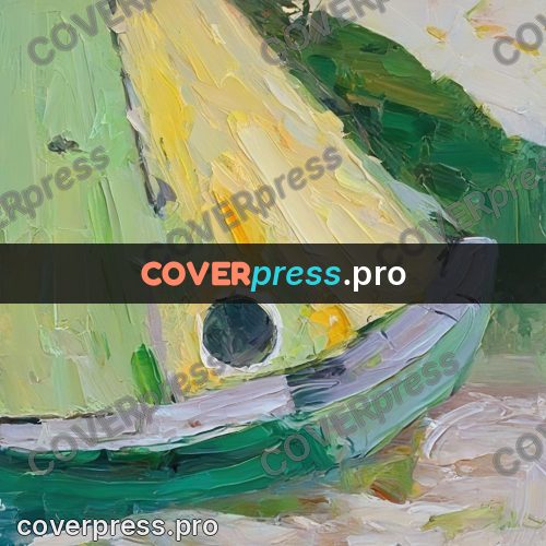 Oil painting illustration: yellow and green strokes