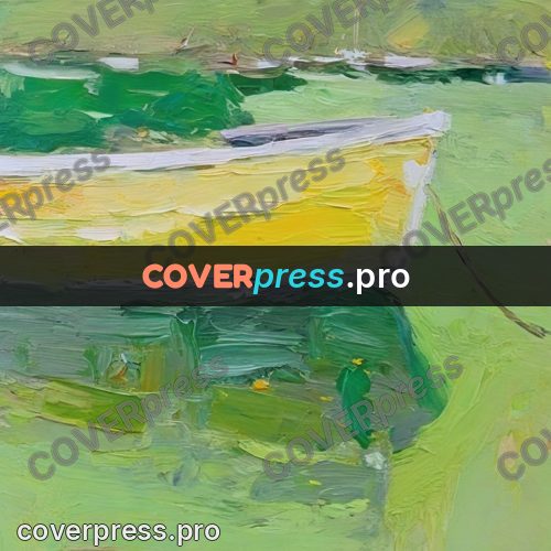 Oil painting illustration: yellow and green strokes