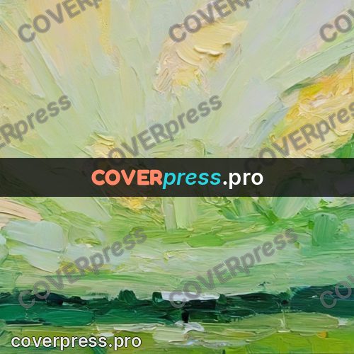 Oil painting illustration: yellow and green strokes