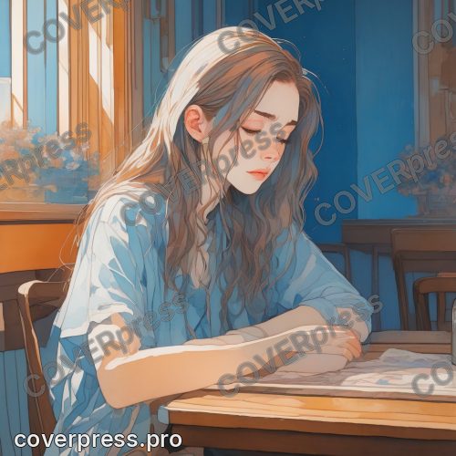 В стиле Леденцовая пастель: вечерний тёплый свет лампы зала ложится на щёку, за спиной окно уже синеет