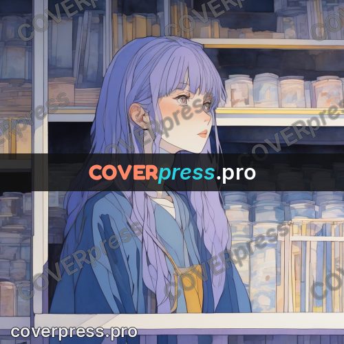 Aesthetic drawing: girl with lilac hair