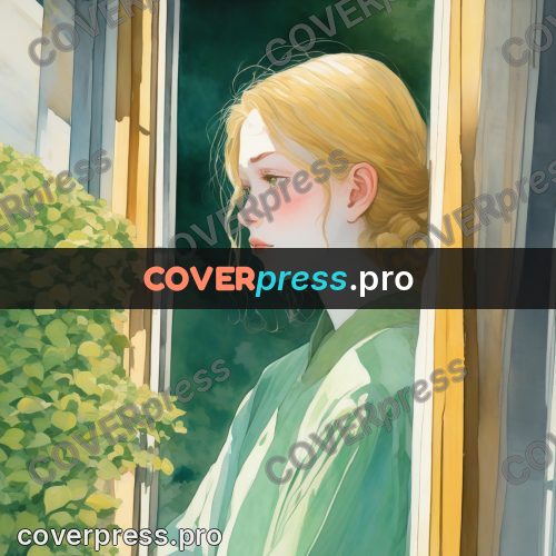 Aesthetic drawing: girl in profile by a window