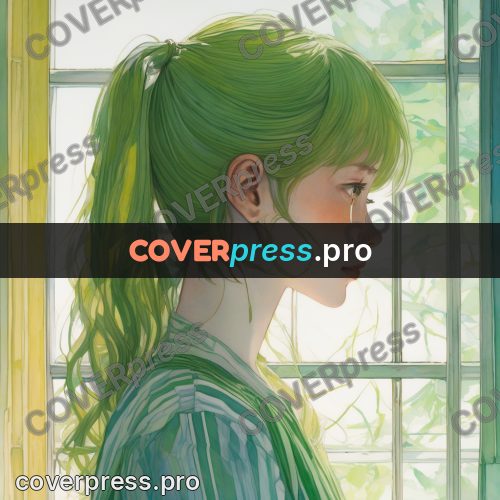 Aesthetic drawing: girl in profile by a window