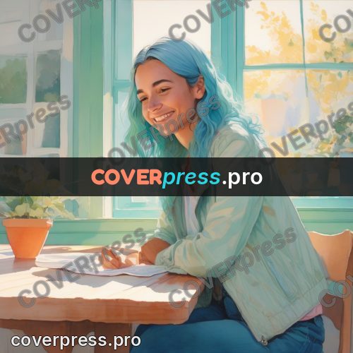 Aesthetic drawing: girl at a sunlit desk