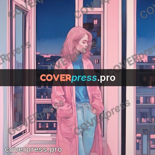Aesthetic drawing: woman in a pink coat