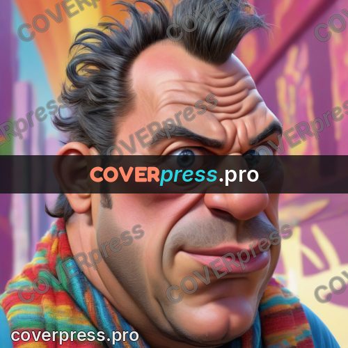 Funny illustration: man against a bright background