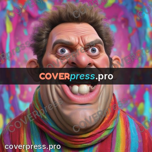 Funny illustration: man against a bright background