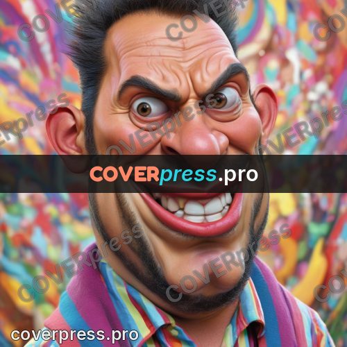 Funny illustration: man against a bright background