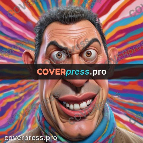 Funny illustration: man against a bright background