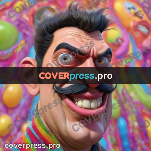 Funny illustration: man against a bright background