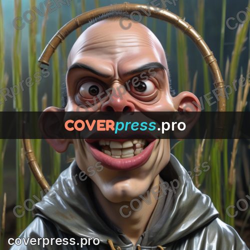 Funny illustration: man in a raincoat