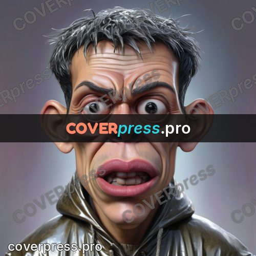 Funny illustration: man in a raincoat