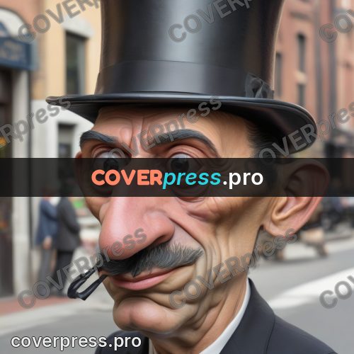 Funny illustration: man in a top hat