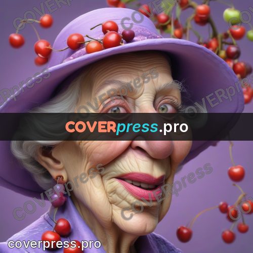 Funny illustration: woman in a cherry hat