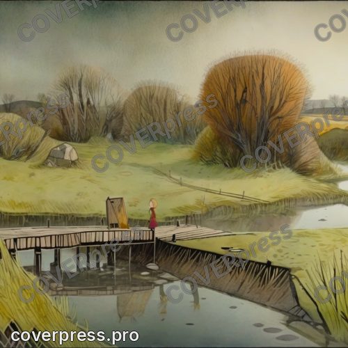 В стиле Кельтский мультфильм: кочки, ржавая вода, стена сухого камыша