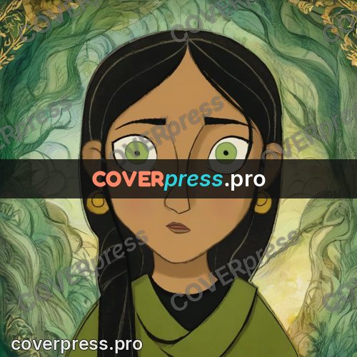 Fairy tale drawing: woman with green eyes
