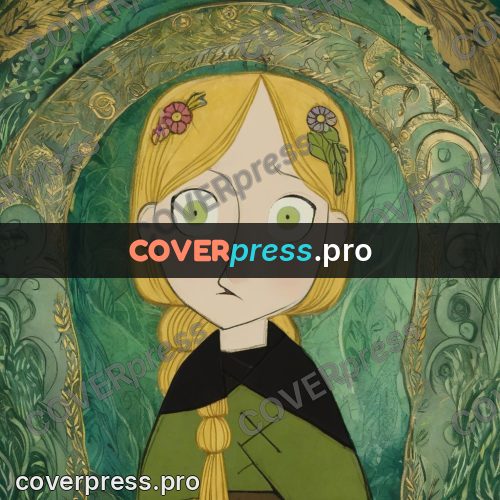 Fairy tale drawing: woman with green eyes
