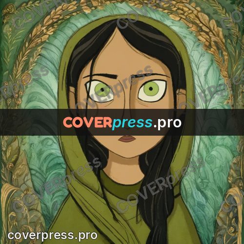Fairy tale drawing: woman with green eyes