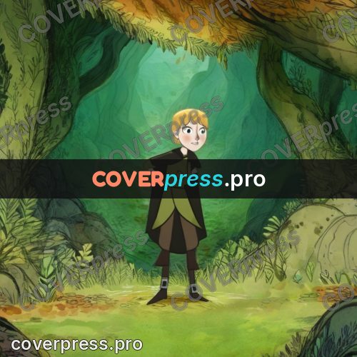Fairy tale drawing: clearing among huge roots